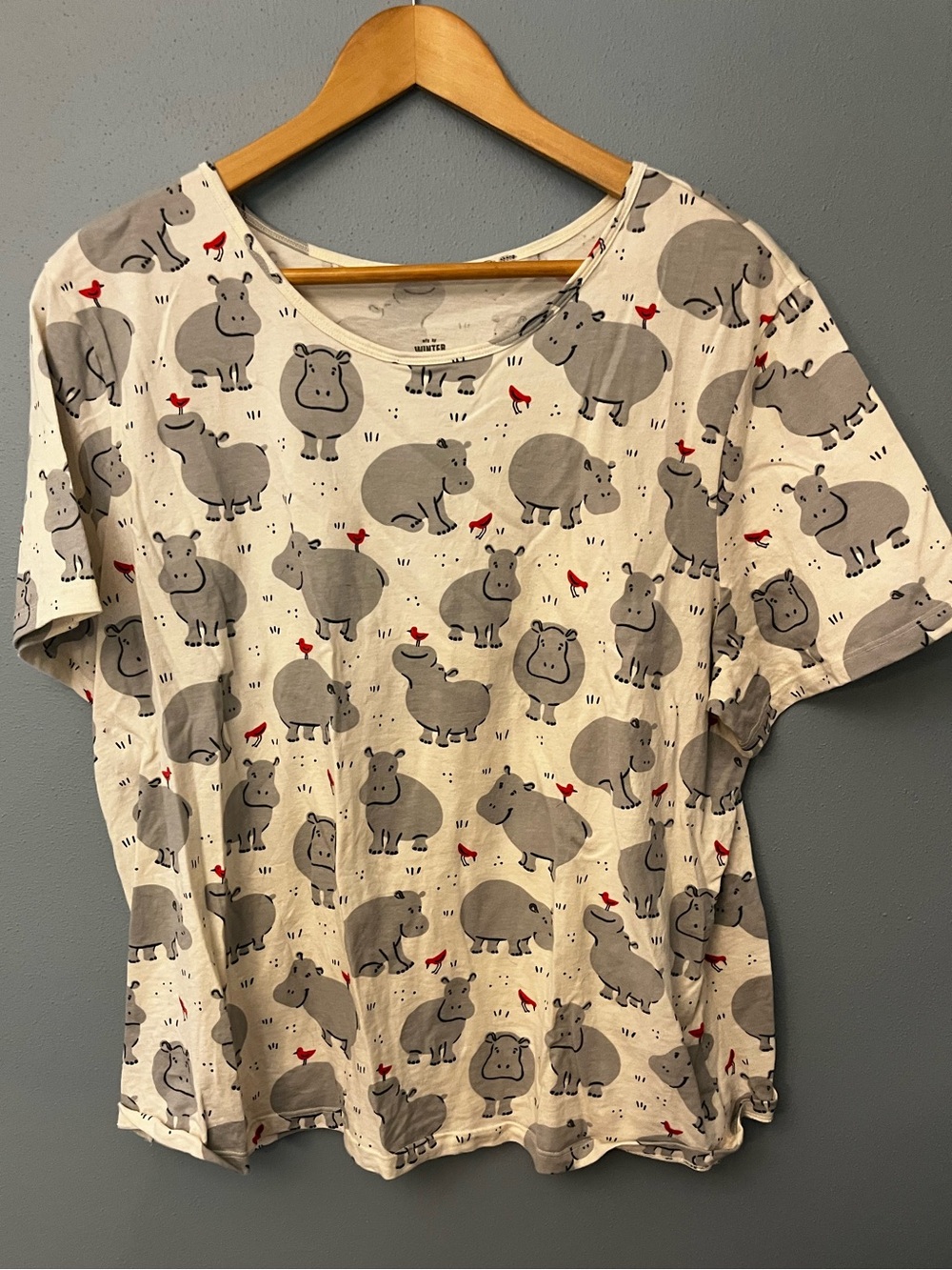 Winter Water Factory Hippo Printed T-Shirt